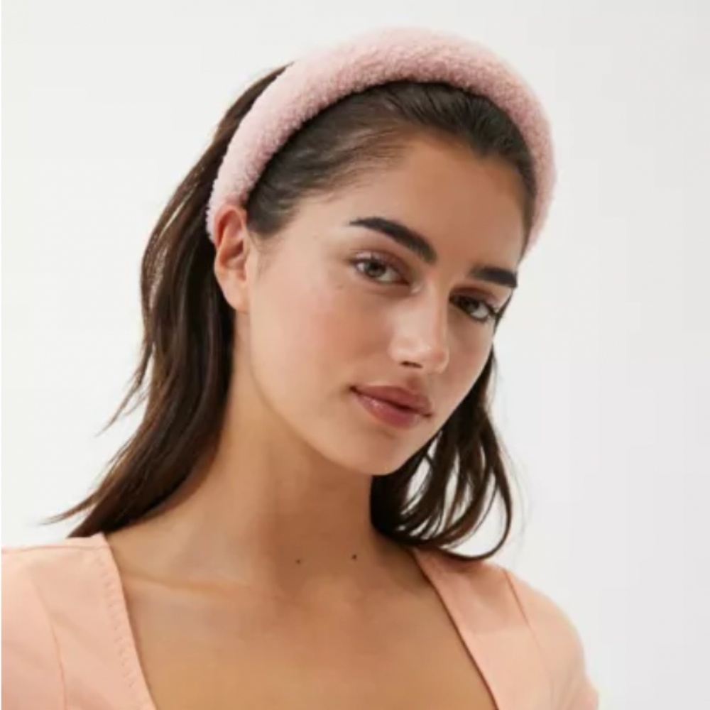 NEW UO Mel Teddy Headband Beige and Pink
